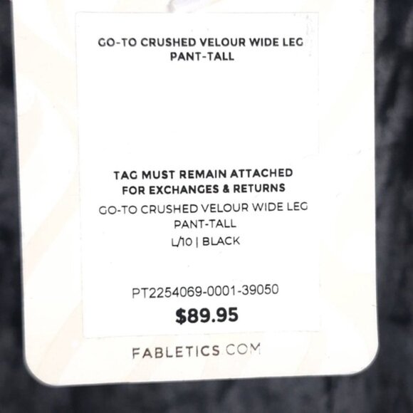 NWT Fabletics Go-To Crushed Velour Velvet Wide Leg Elastic Pull on Pants Tall LG - Picture 14 of 16